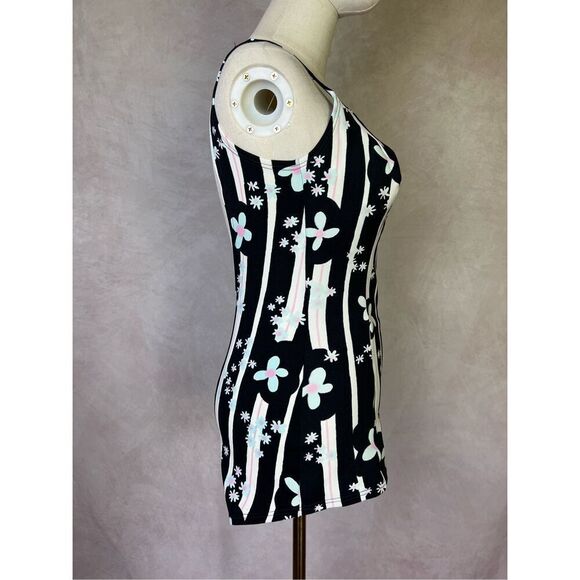 Vintage 1960s 1970s Swimsuit Bathing Suit Mod MCM Psychedelic Striped Bikini - Picture 5 of 7